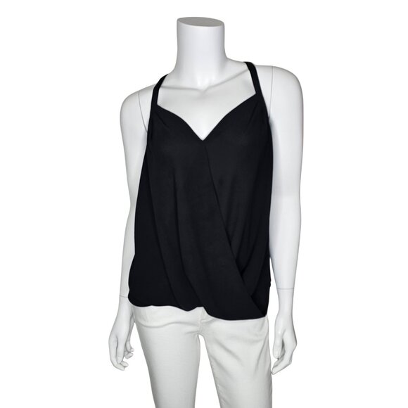 NAKED ZEBRA Black Wrap Front Crepe Camisole Blouson Top | Size S - Picture 2 of 5
